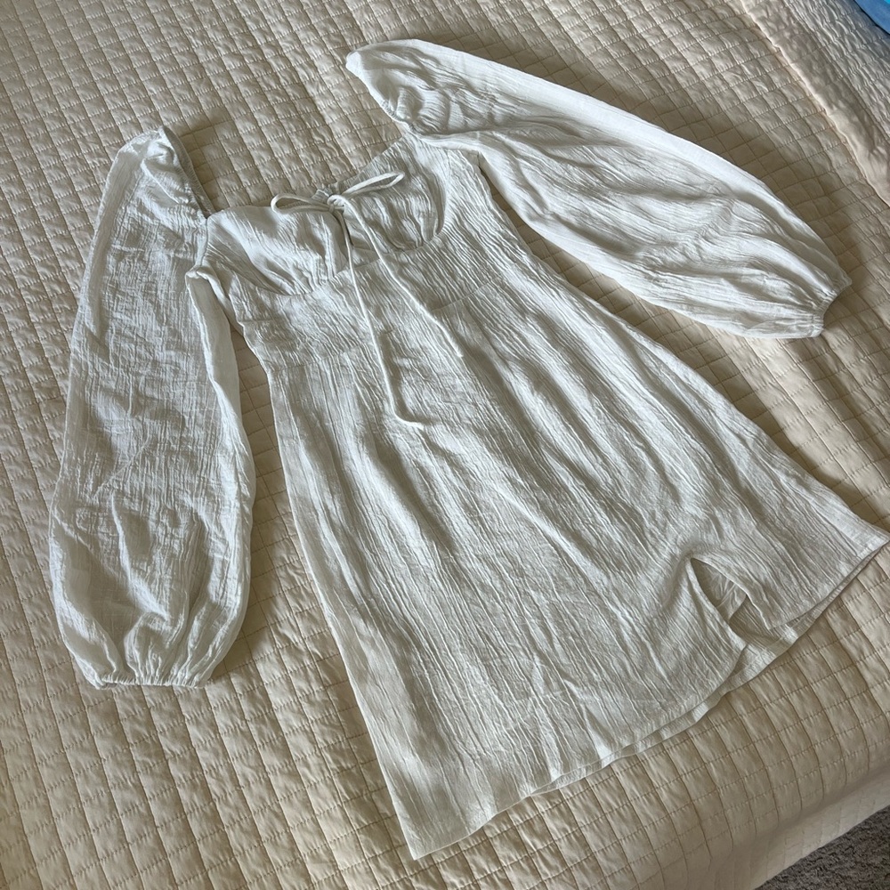 Princess Polly White Linen Mini Dress
